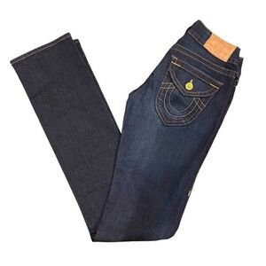 True Religion Y2K World Tour Straight Leg Low Rise Womens Jeans Size 24